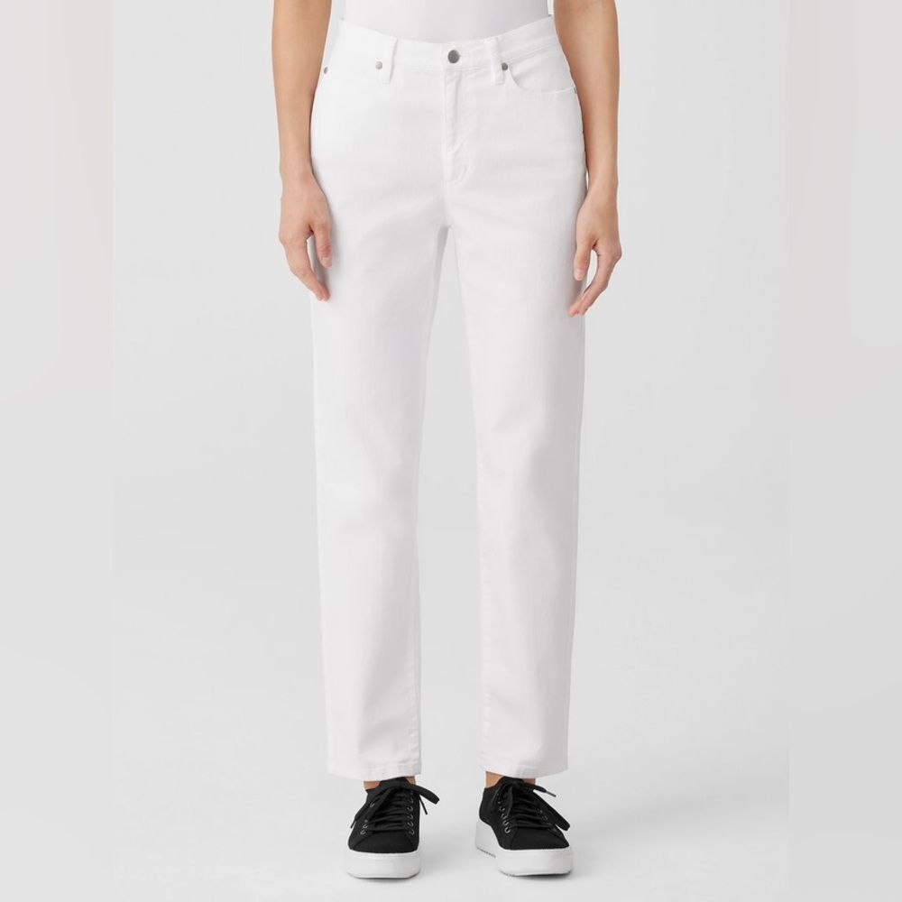 NWT Eileen Fisher Organic Cotton White Crop Slim Fit Modern Classic Jeans 6P - Picture 4 of 13